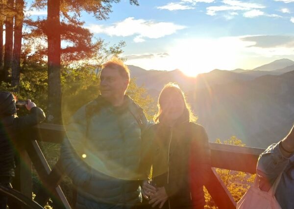 A spectacular sunrise in Taiwan's high mountains