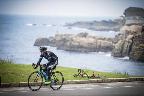 Cycling near Taiwan's coast