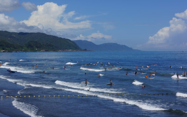 Surfing at Waiao, Taiwan